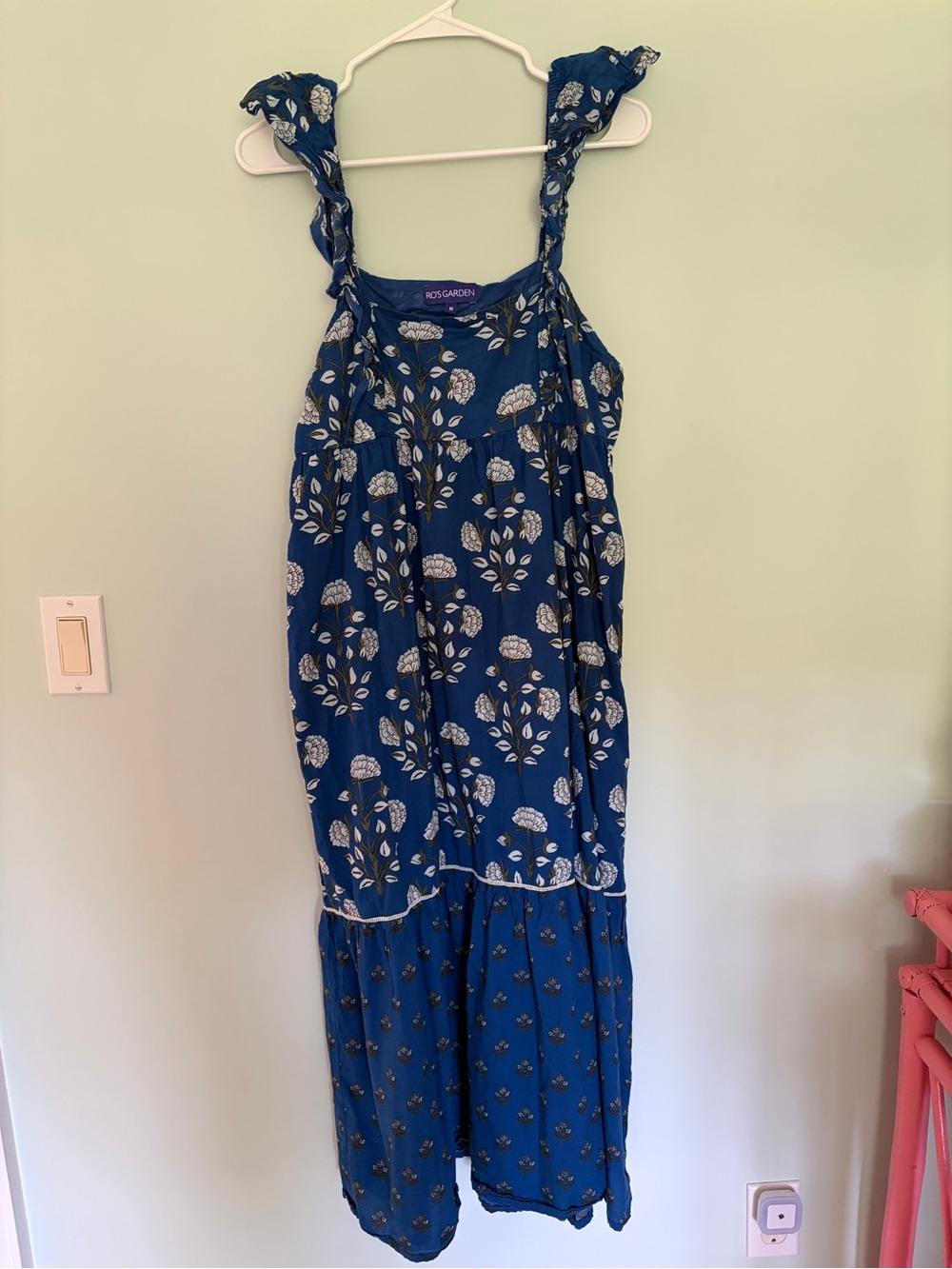 Ro's Garden Blue Floral Maxi Dress